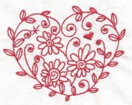 Whimsical Hearts Redwork Machine Embroidery Designs by JuJu