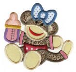 Sock Monkey Babies Applique Machine Embroidery Designs by JuJu 