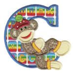 Jumbo Sock Monkeys Alphabet fonts Applique Machine Embroidery Designs by JuJu 