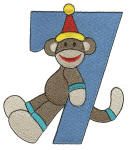 Birthday Sock Monkey Numbers Filled Machine Embroidery Designs by JuJu