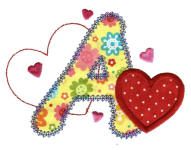 I Love Applique Alphabet Hearts Applique Machine Embroidery Designs by JuJu 