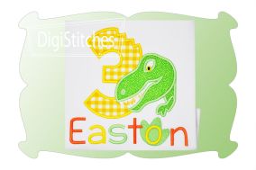 Dinosaur Bite Birthday Numbers Applique | Machine Embroidery Designs by JuJu