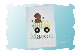 Dump Truck Birthday Numbers Applique | Machine Embroidery Designs by JuJu