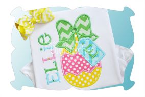 Easter Egg With Gift Tag Applique | Machine Embroidery Designs by JuJu