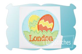Easter Egg Circle Patch Boy Applique | Machine Embroidery Designs by JuJu