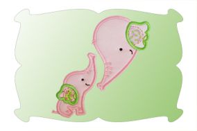 Elephant Mom and Baby Applique | Machine Embroidery Designs by JuJu