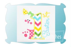 First Easter Girl Applique | Machine Embroidery Designs by JuJu