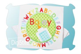 Glue Bottle Alphabet Circle Applique | Machine Embroidery Designs by JuJu