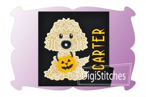 Halloween Dog Boy Applique | Machine Embroidery Designs by JuJu