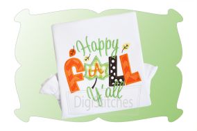Happy Fall Yall Applique | Machine Embroidery Designs by JuJu