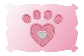 Heart Paw Print Fill Stitch | Machine Embroidery Designs by JuJu