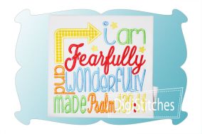 I Am Fearfully and Wonderfully Made Applique | Machine Embroidery Designs by JuJu