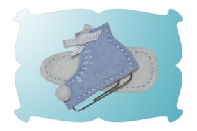 Ice Skate Snap Clip Mini | Machine Embroidery Designs by JuJu