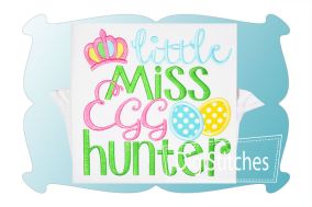 Little Miss Egg Hunter Applique | Machine Embroidery Designs by JuJu