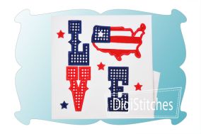 Love America Applique | Machine Embroidery Designs by JuJu