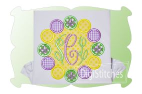 Mardis Gras Chunky Bead Monogram Applique | Machine Embroidery Designs by JuJu