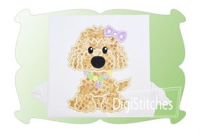 Mardis Gras Dog Girl Applique | Machine Embroidery Designs by JuJu