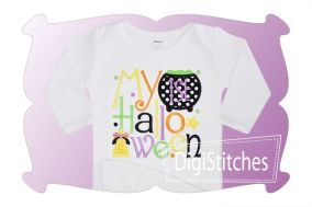 My First Halloween Girl Applique | Machine Embroidery Designs by JuJu