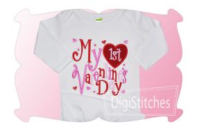 My First Valentines Day Girls Applique | Machine Embroidery Designs by JuJu