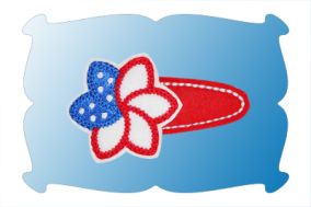 Patriotic Flower Snap Clip Mini | Machine Embroidery Designs by JuJu
