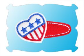 Patriotic Heart Snap Clip Mini | Machine Embroidery Designs by JuJu
