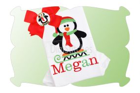 Penguin On Sled Applique | Machine Embroidery Designs by JuJu