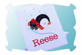 Penguin On Snowhill Applique | Machine Embroidery Designs by JuJu