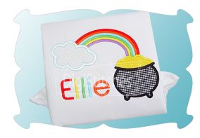 Pot of Gold and Rainbow Applique | Machine Embroidery Designs by JuJu