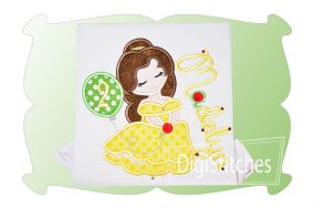 Pretty Princess 6 Birthday Applique | Machine Embroidery Designs by JuJu
