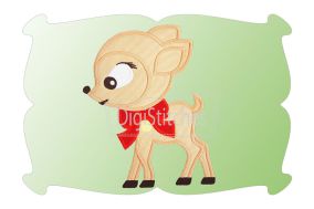 Reindeer With Bow Applique | Machine Embroidery Designs by JuJu