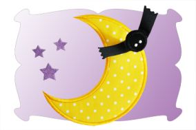 Riboon Bat and Moon Applique | Machine Embroidery Designs by JuJu