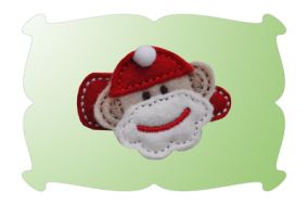 Sock Monkey Santa Snap Clip Mini | Machine Embroidery Designs by JuJu
