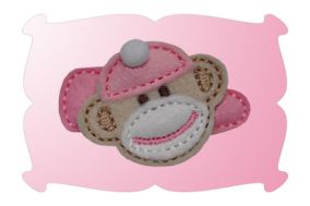Sock Monkey Snap Clip Mini | Machine Embroidery Designs by JuJu