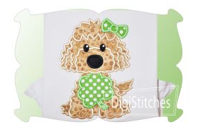 Saint Patricks Day Dog Girl Applique | Machine Embroidery Designs by JuJu