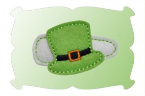 St. Patrick's Day Hat Snap Clip Mini | Machine Embroidery Designs by JuJu