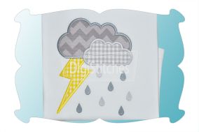 Storm Clouds With Lightening Applique | Machine Embroidery Designs by JuJu