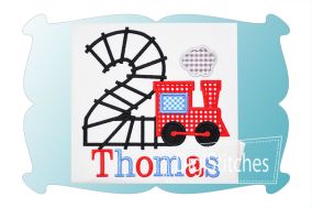 Train Track Birthday Numbers Applique | Machine Embroidery Designs by JuJu