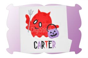 Trick or Treat Devil Ghost Applique | Machine Embroidery Designs by JuJu