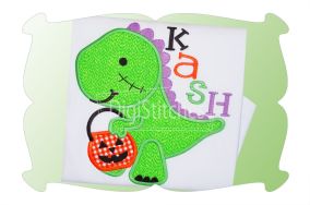 Trick or Treat Dinosaur Applique | Machine Embroidery Designs by JuJu