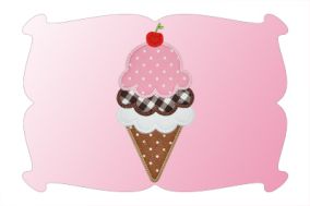 Triple Scoop Ice Cream Cone Applique | Machine Embroidery Designs by JuJu