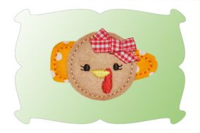 Turkey Snap Clip Mini In The Hoop | Machine Embroidery Designs by JuJu