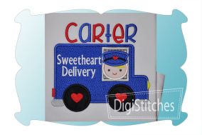 Valentine Mail Truck Applique | Machine Embroidery Designs by JuJu