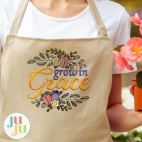 Grow In Grace Word Art Embroidery Design | Machine Embroidery Designs by JuJu