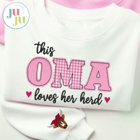                                 Oma Loves Her Herd Embroidery Design | Machine Embroidery Designs by JuJu
                            
