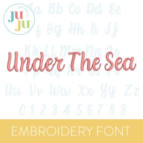 Under The Sea Embroidery Font | Machine Embroidery Designs by JuJu