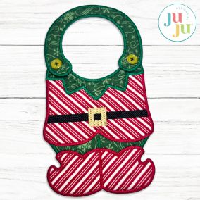 In The Hoop Elf Body Christmas Baby Bib Project  | Machine Embroidery Designs by JuJu