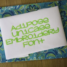 Adipose Unicase Embroidery Font Machine Embroidery Designs by JuJu