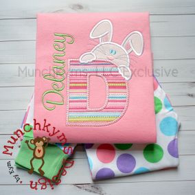 Peeking Bunny Alphabet | Machine Embroidery Designs by JuJu