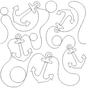 Anchors And Round Circle Loops End-to-End Quilting Embroidery Design | Machine Embroidery Designs by JuJu