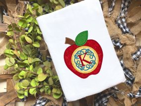 Apple Monogram Applique | Machine Embroidery Designs by JuJu
